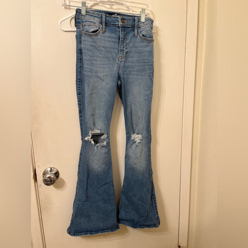 distressed flare jeans from hollister!